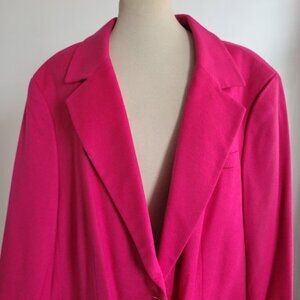 BUY AS IS: Bloomingdale Women’s Plus Size 100% Cashmere Fuchsia Jacket (Size: 22